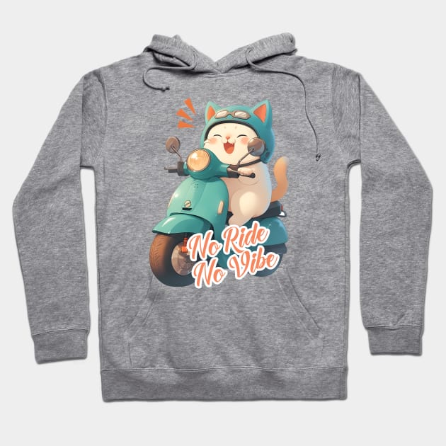 Kawaii cat riding scooter Hoodie by AestheticsArt81